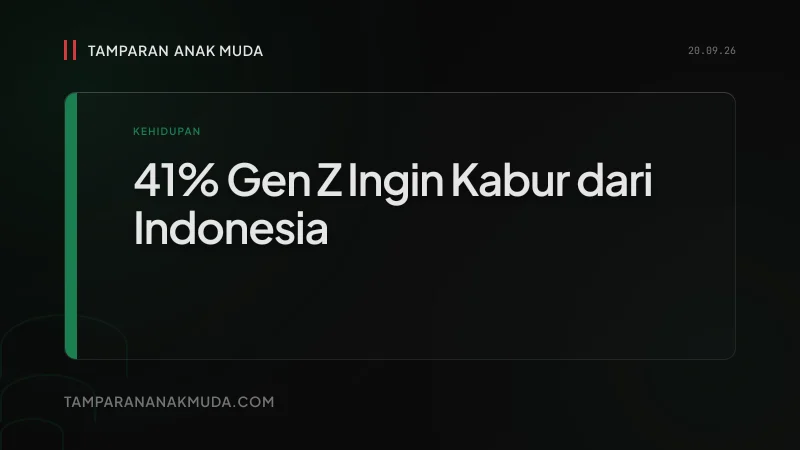 Gen Z Kabur dari Indonesia, Bukan Cari Enak