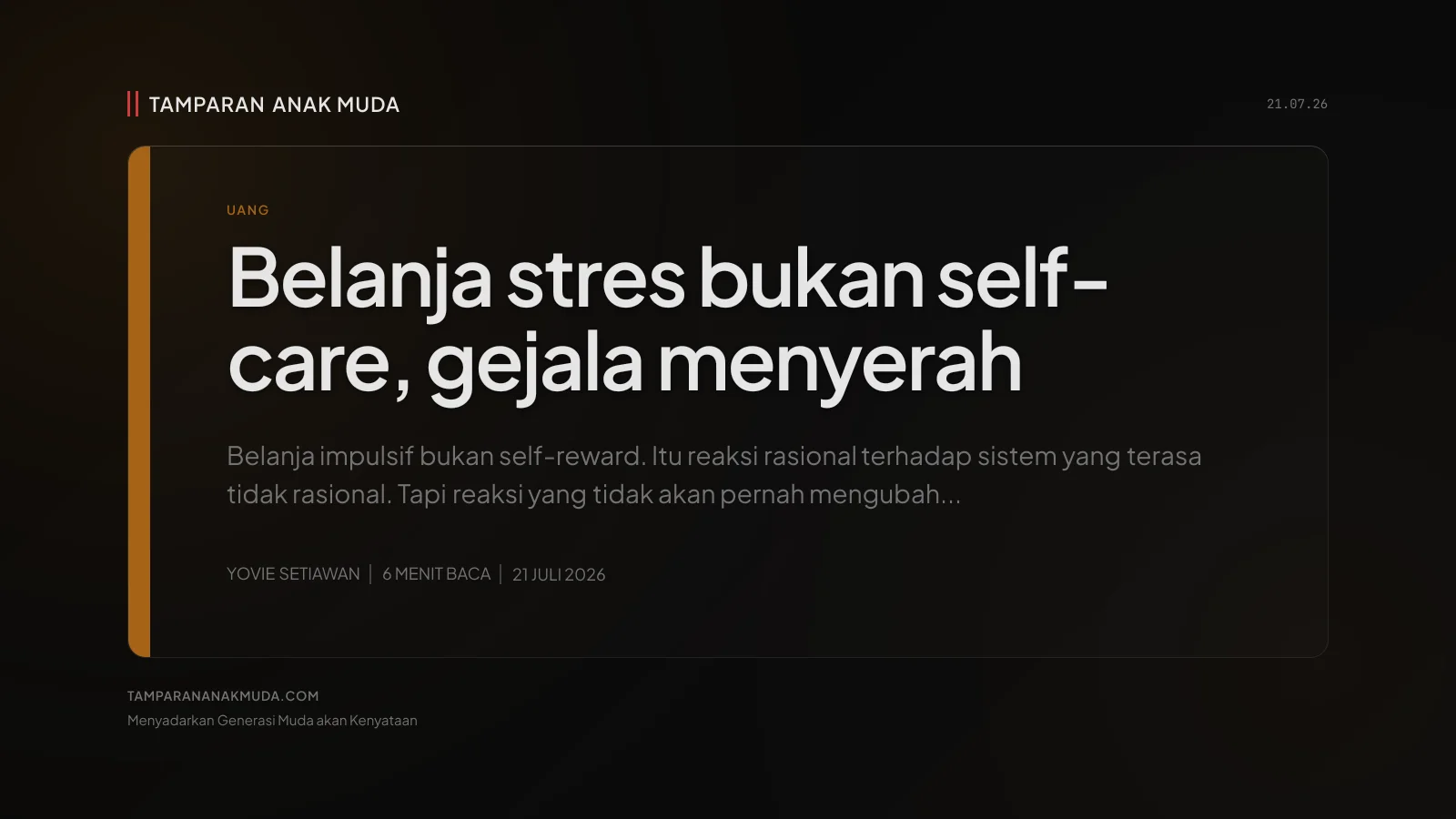 Doom Spending Bukan Self-Care, Itu Gejala Menyerah