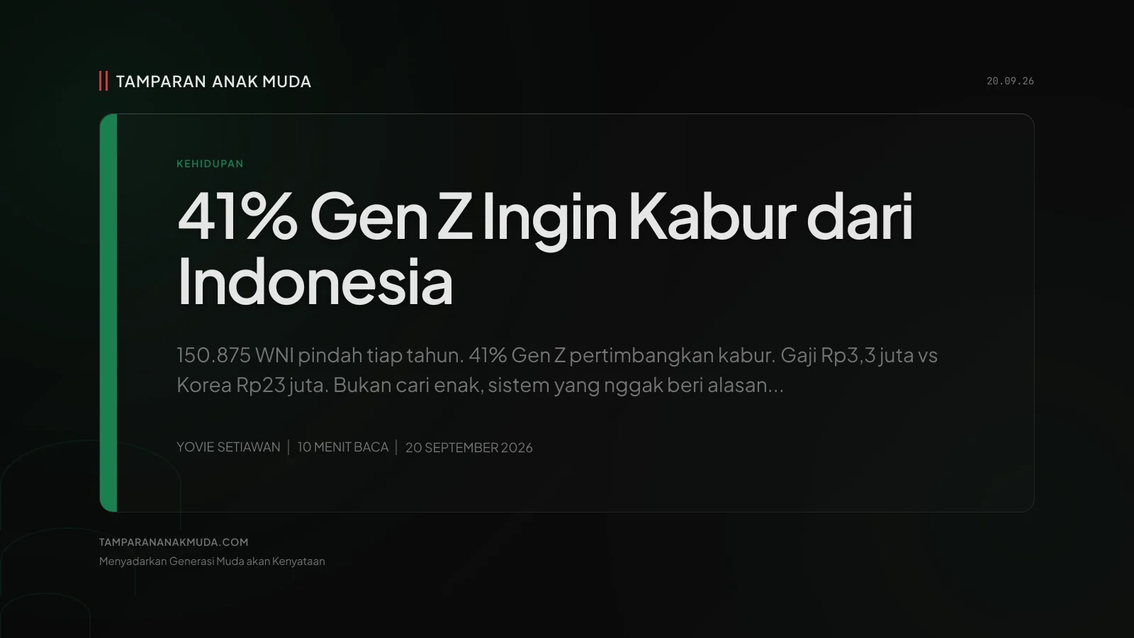 Gen Z Kabur dari Indonesia, Bukan Cari Enak