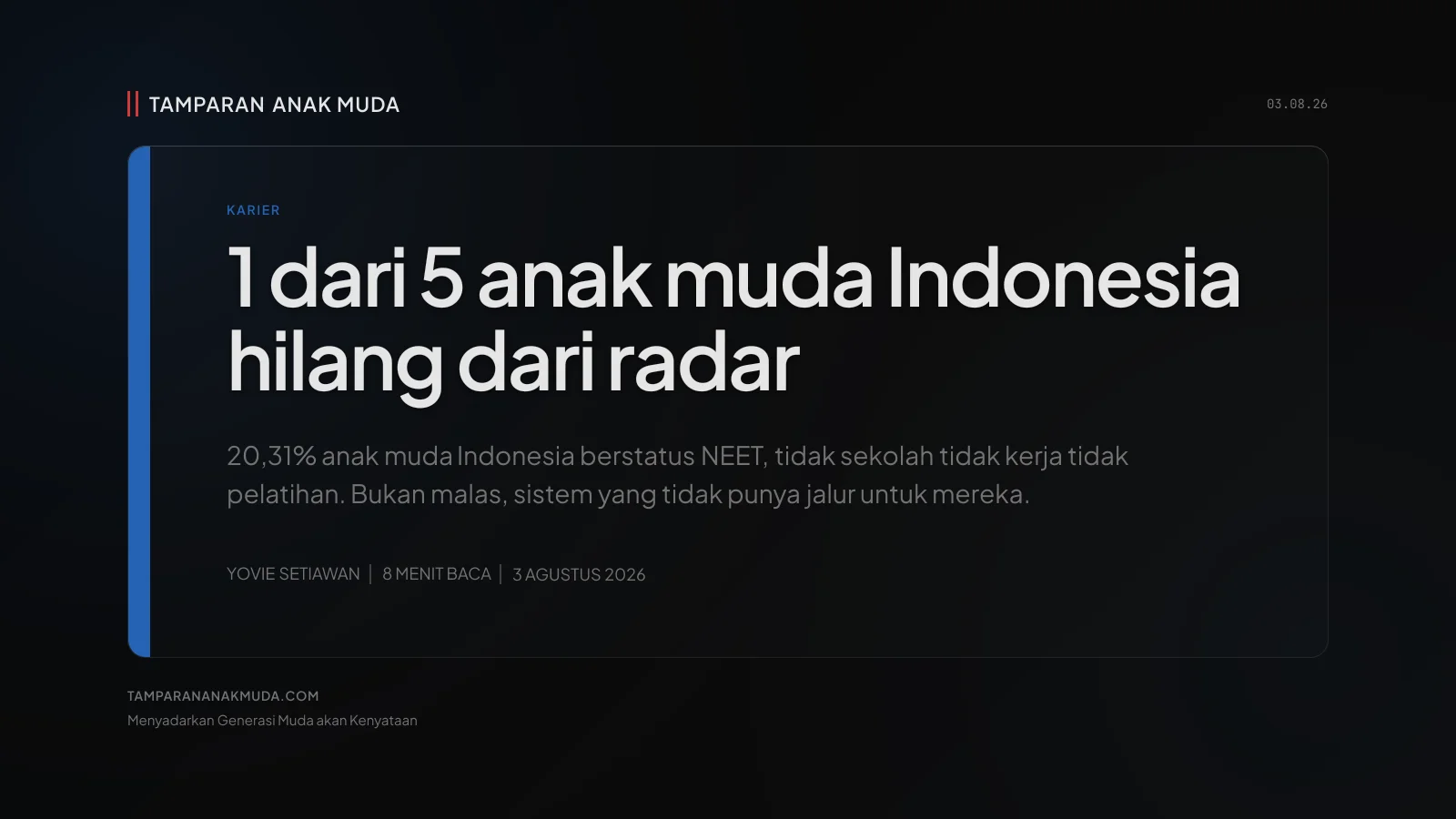 NEET Gen Z: 1 dari 5 Anak Muda Hilang