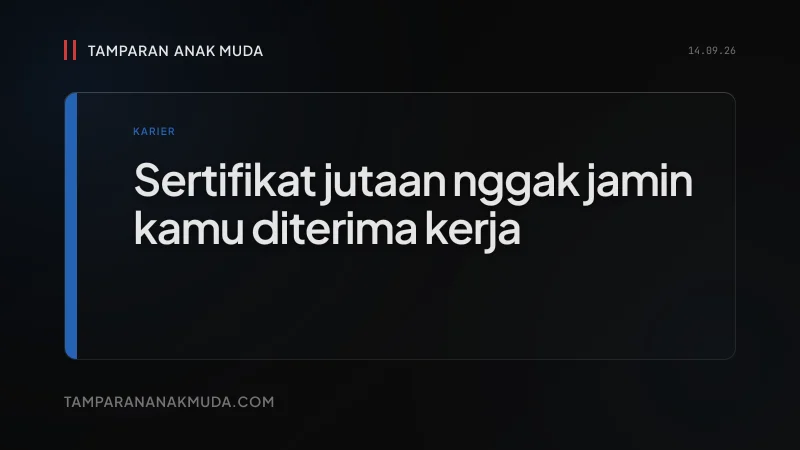 Sertifikasi Bukan Investasi, Bayar Jutaan untuk Kerja Belum Pasti