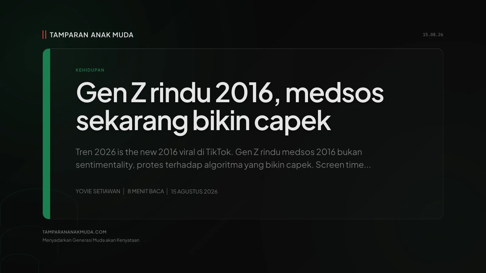2026 is the New 2016: Nostalgia Gen Z Bukan Rindu Masa Lalu, Protes Medsos yang Bikin Capek