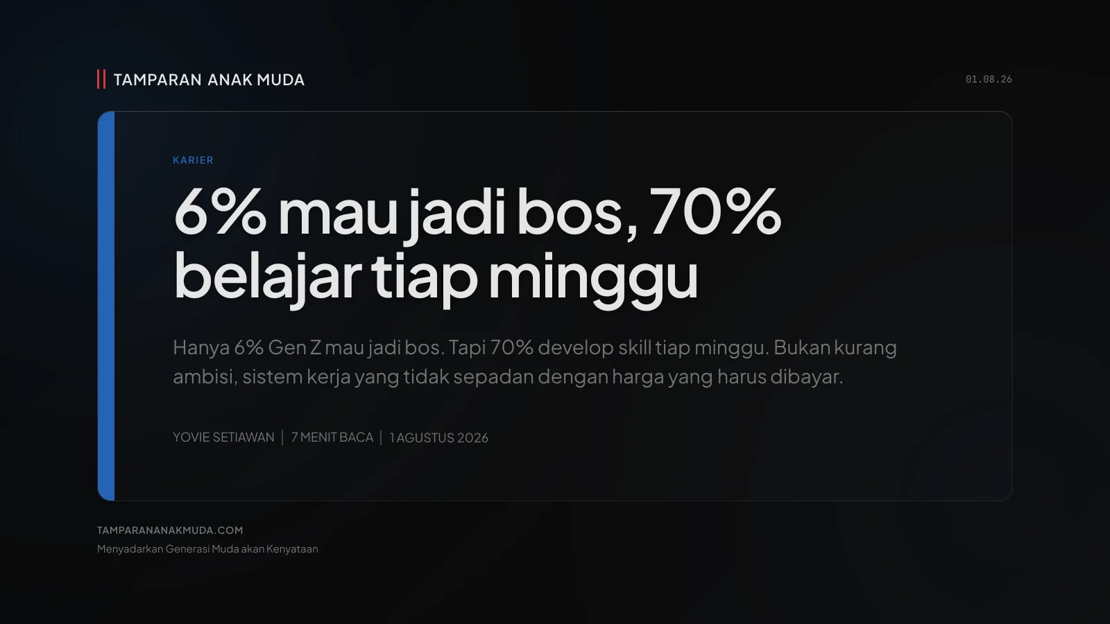 6% Ingin Jadi Bos: Bukan Gen Z Kurang Ambisi, Sistemnya