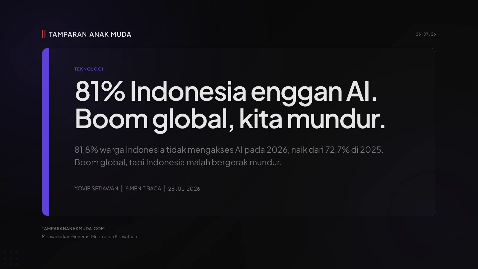 81% Enggan Pakai AI: Boom Global, Tapi Indonesia Malah Mundur
