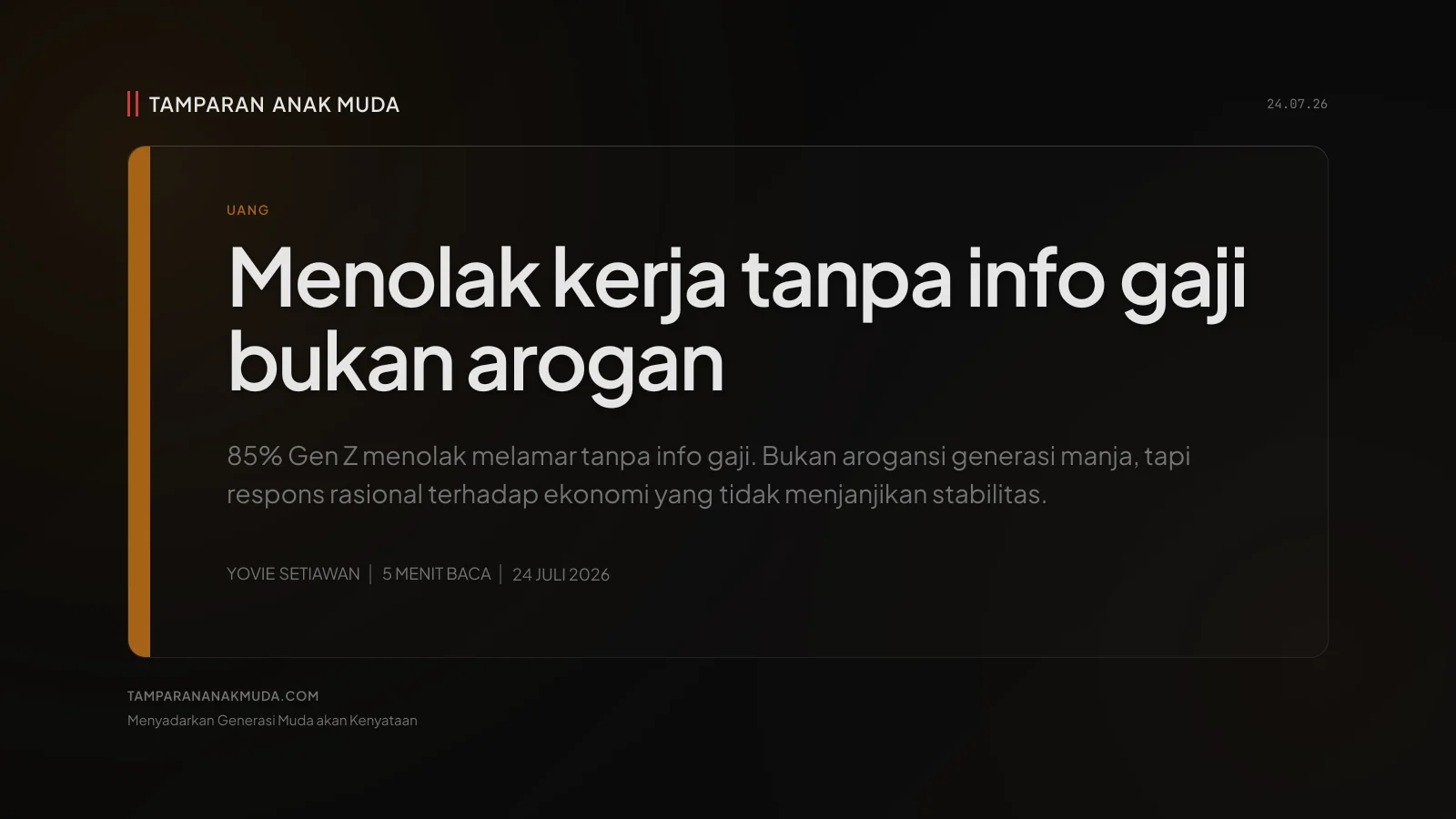 85% Gen Z Menolak Kerja Tanpa Info Gaji: Bukan Arogan