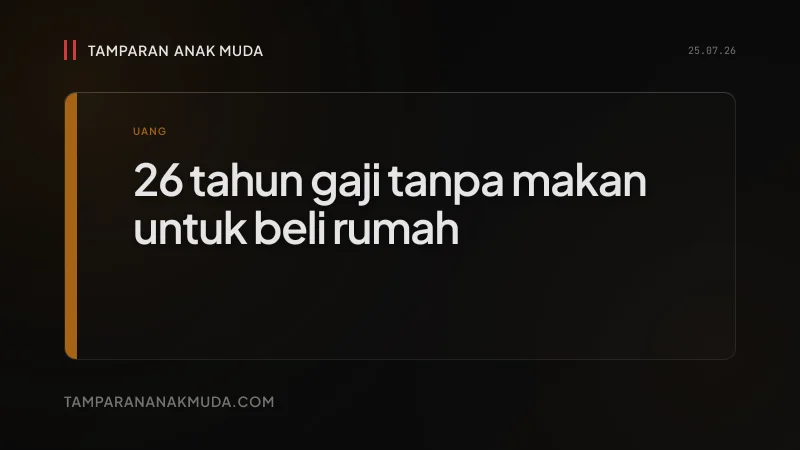 Beli Rumah Bukan Soal Kopi, Soal 25 Tahun Gaji