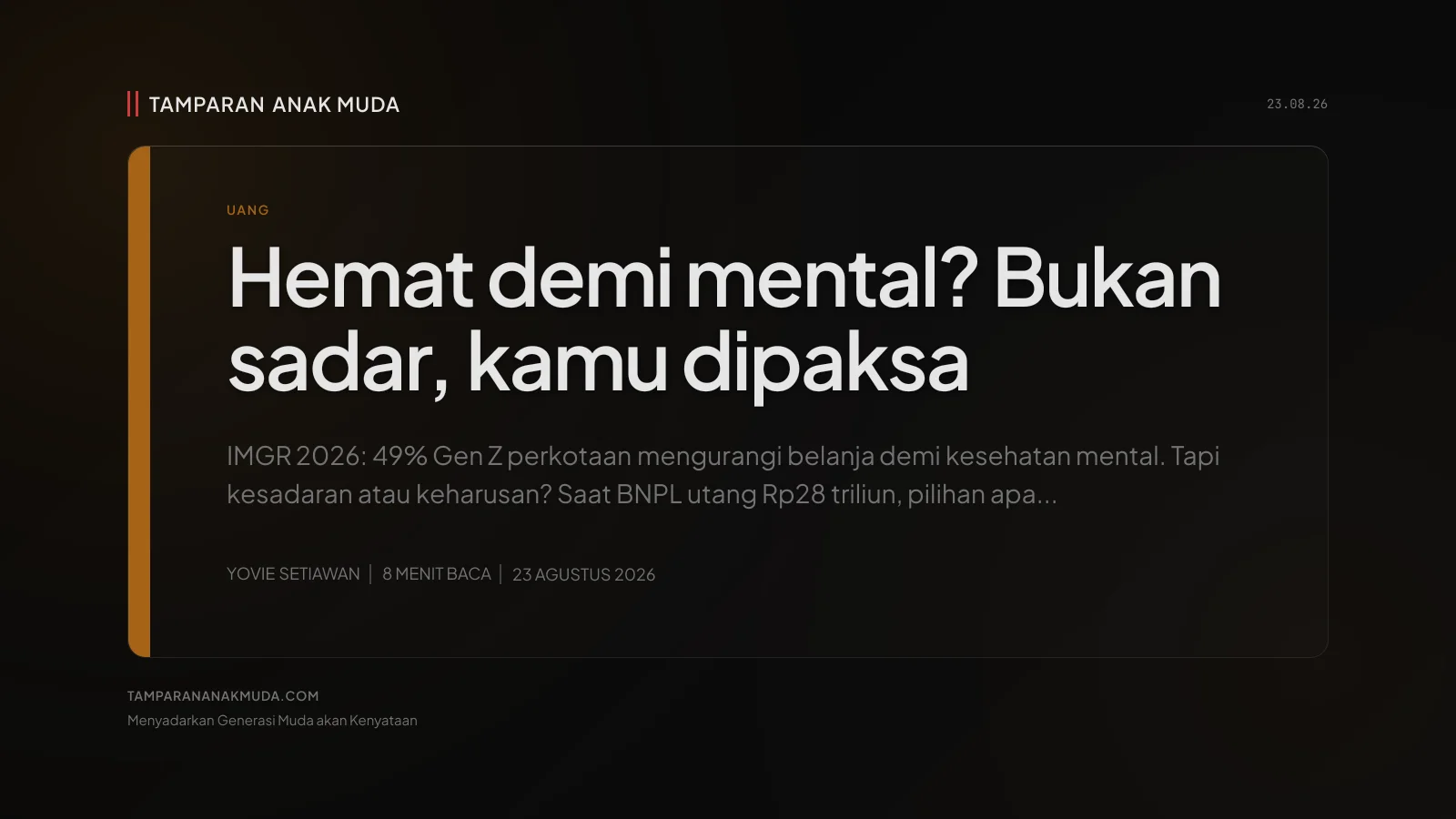 Conscious Consumption Bukan Kesadaran, Keharusan Ekonomi yang Dikemas sebagai Pilihan
