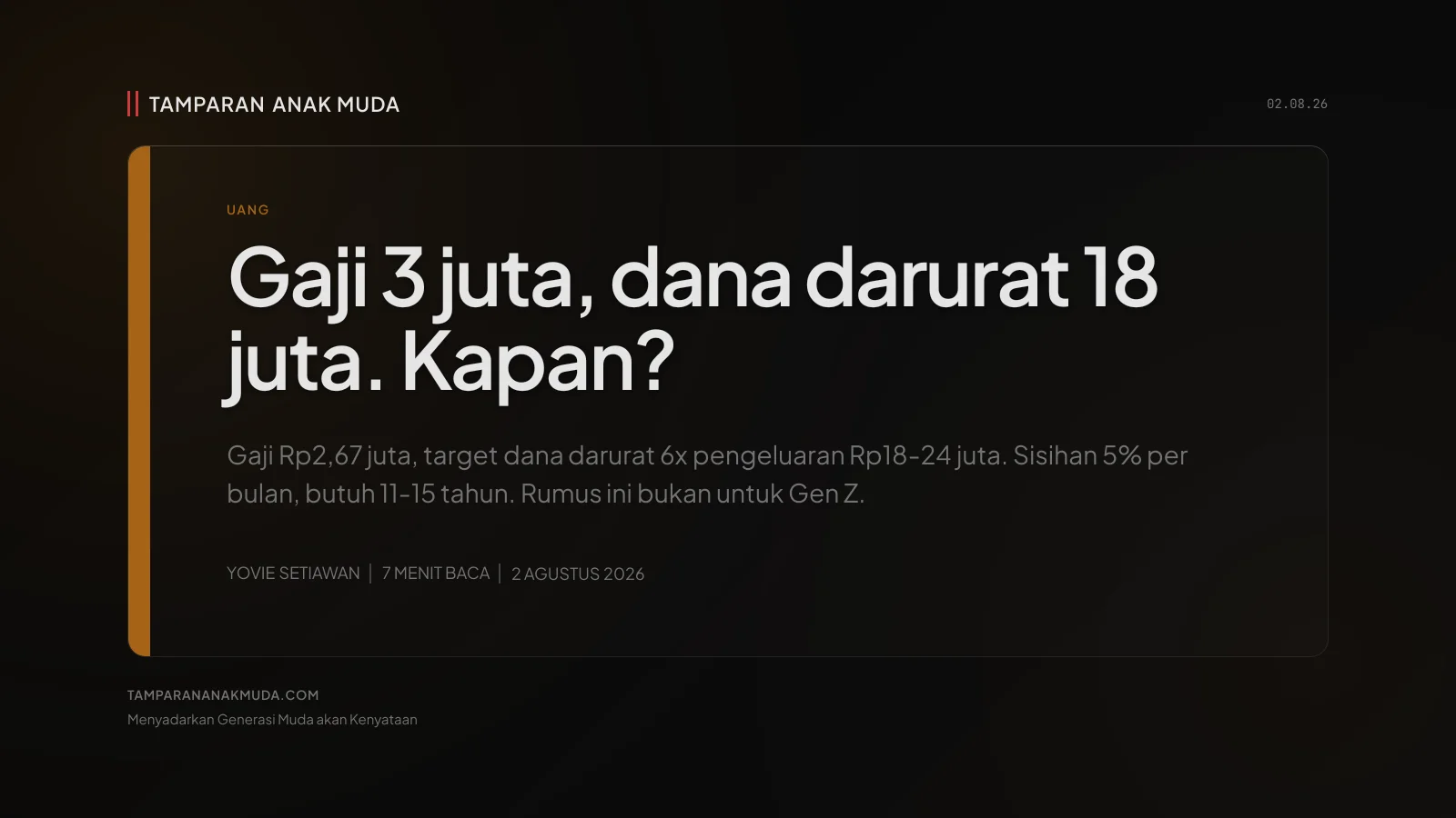 Dana Darurat 6x Gaji: Saran Finansial Orang yang Sudah Makan
