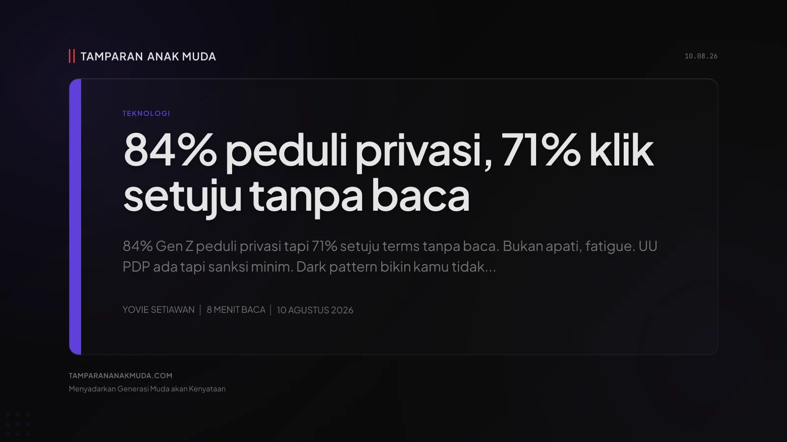 Data Privasi Gen Z: Bukan Tidak Peduli, Tidak Diberi Pilihan