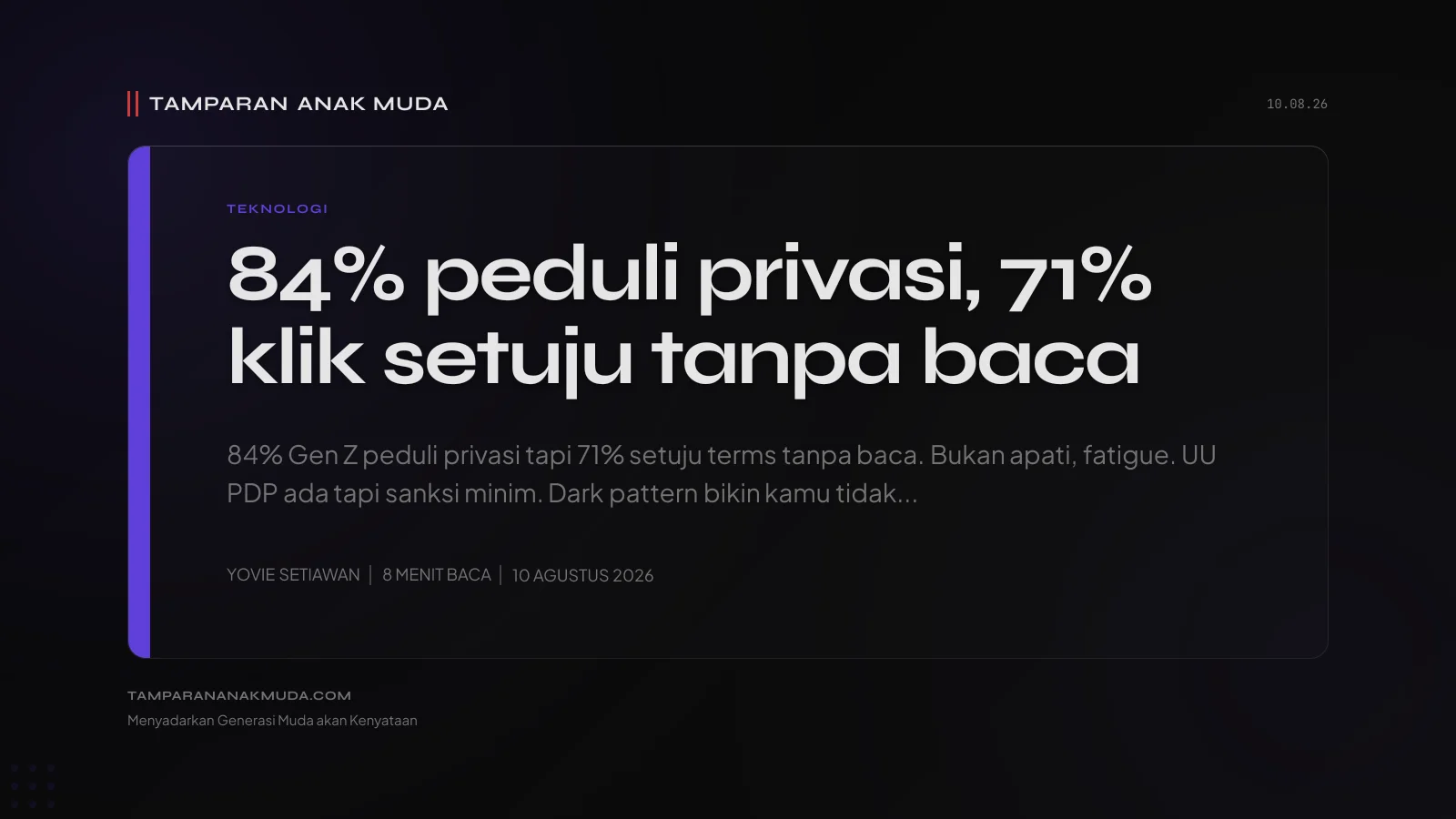 Data Privasi Gen Z: Bukan Tidak Peduli, Tidak Diberi Pilihan
