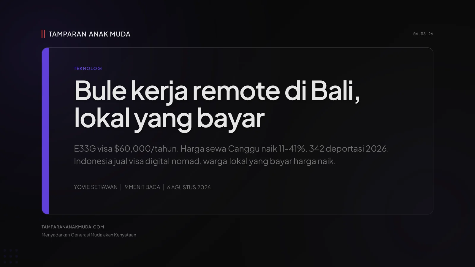 Digital Nomad Visa: Bule Kerja Remote, Lokal yang Bayar