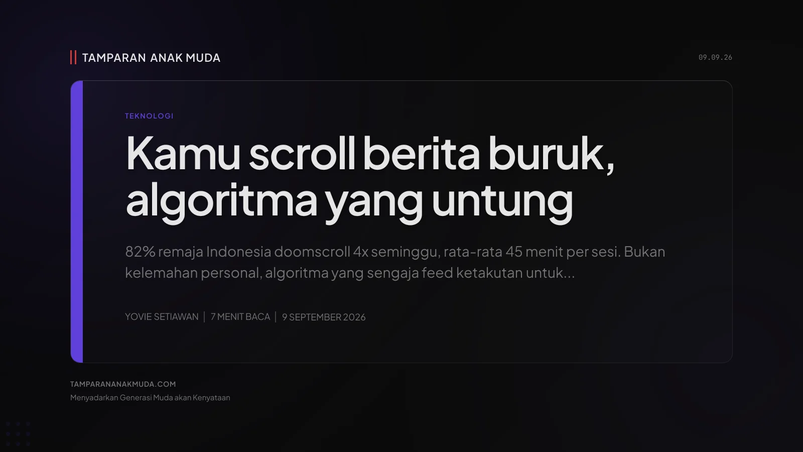 Doomscrolling Bukan Kebiasaan, Ketakutan yang Algoritma Jual