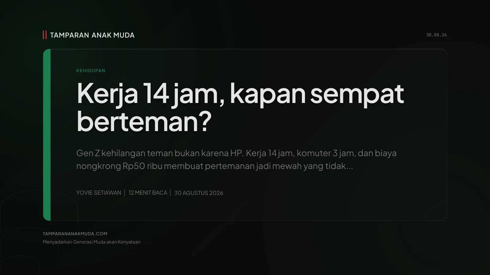 Friendship Recession: Gen Z Kehilangan Teman, Bukan Sibuk, Struktur Hidup yang Bikin Sendiri