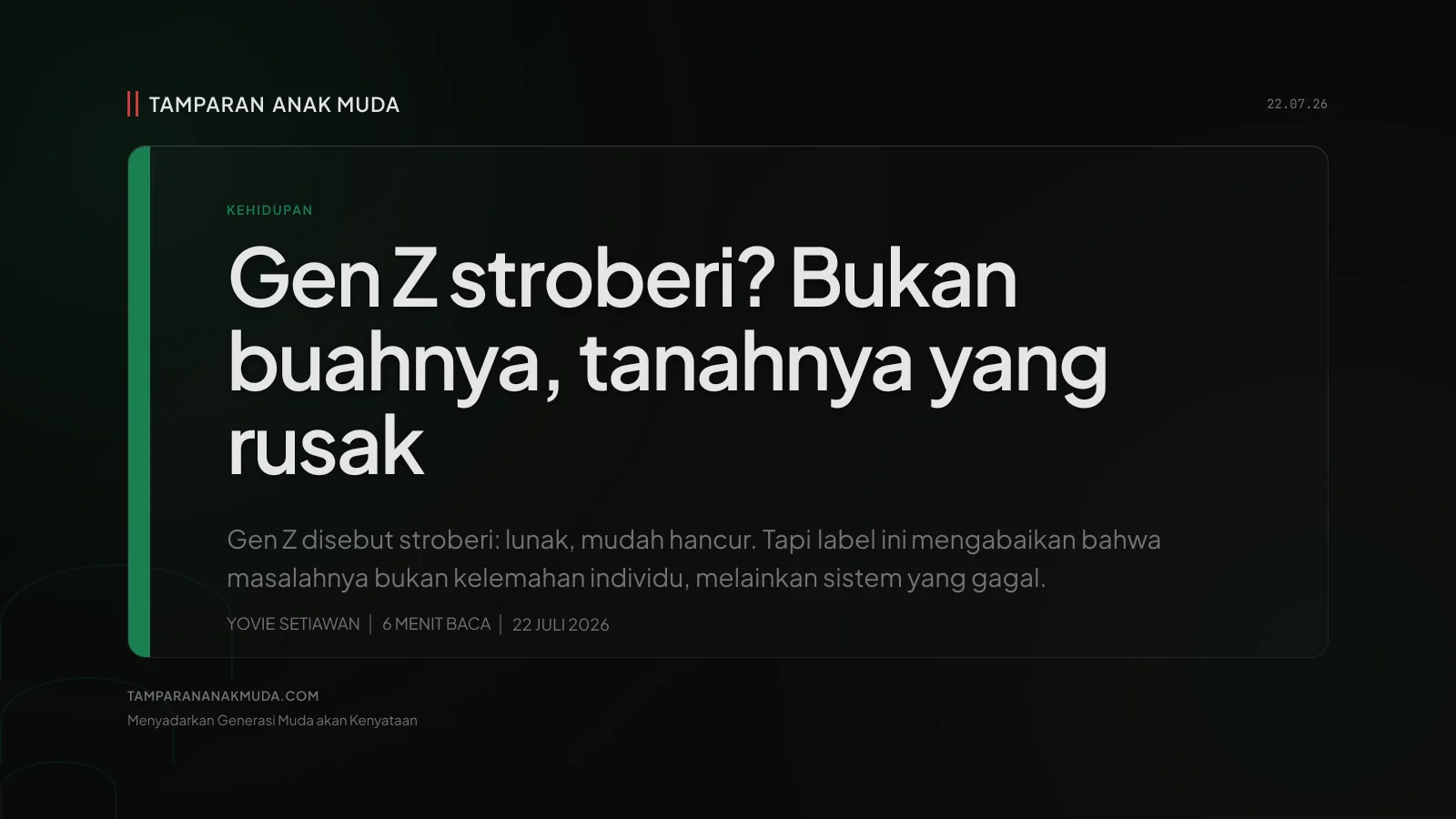 Gen Z dilabeli generasi stroberi, tapi data menunjukkan sistem yang gagal bukan generasi yang lemah