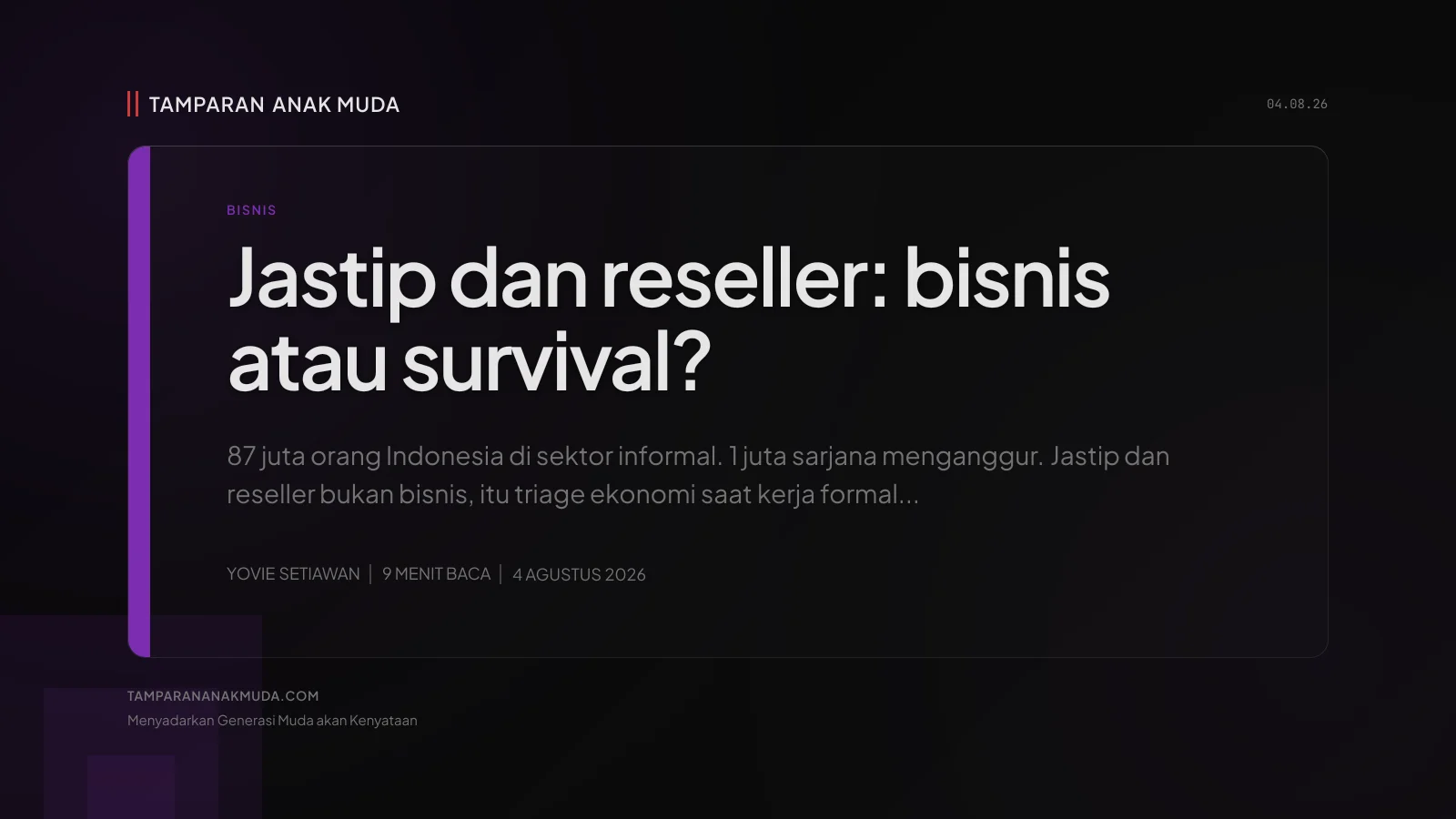Jastip dan Reseller: Bukan Bisnis, Triage Ekonomi