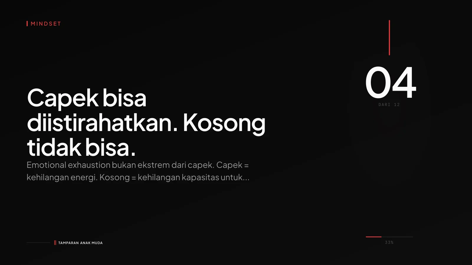 Emotional Exhaustion: Bukan Capek, Tapi Kosong. Sistem Tidak Punya Cara Mengisi Ulang