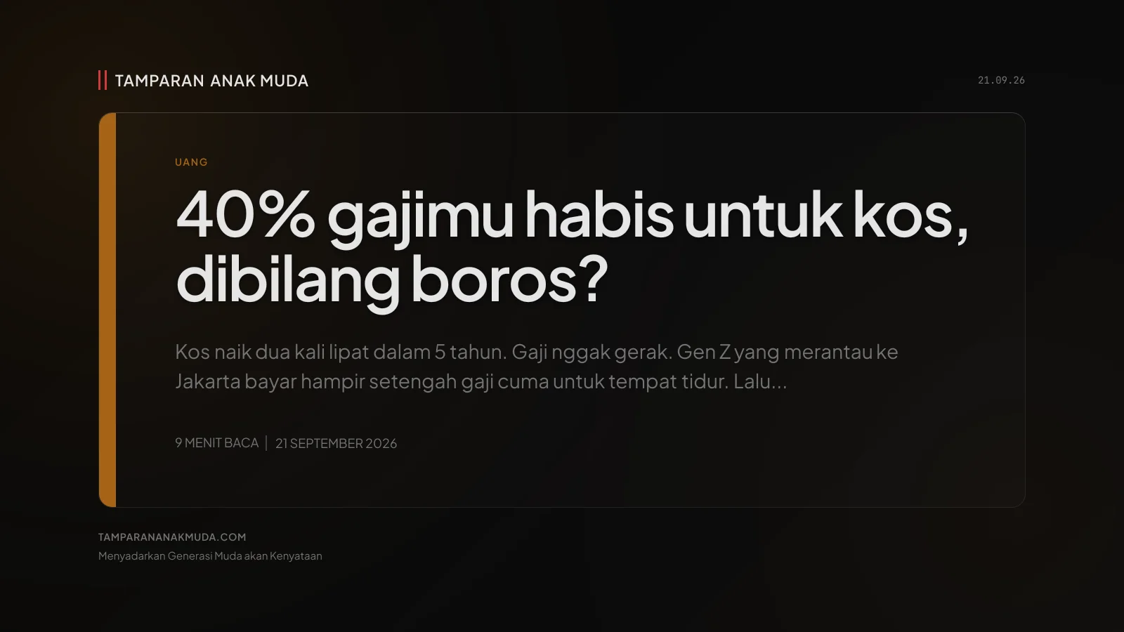 Kos Naik 2x, Gaji Nggak Gerak: Bukan Kamu yang Boros