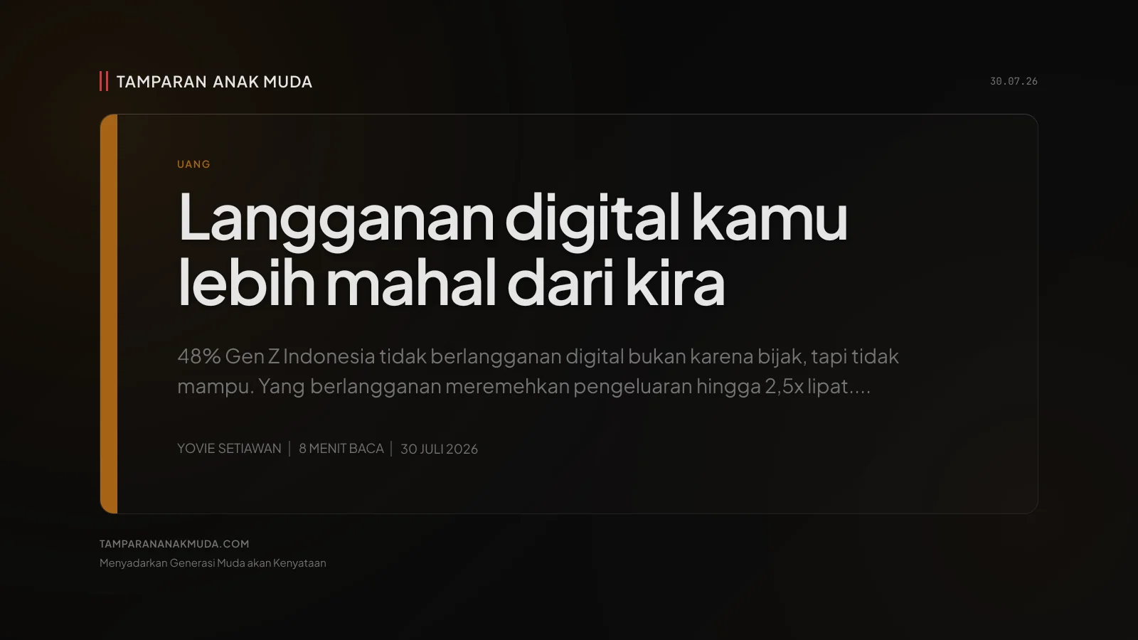Langganan Digital Bukan Gaya Hidup, Itu Pengeluaran Tak Kasat Mata