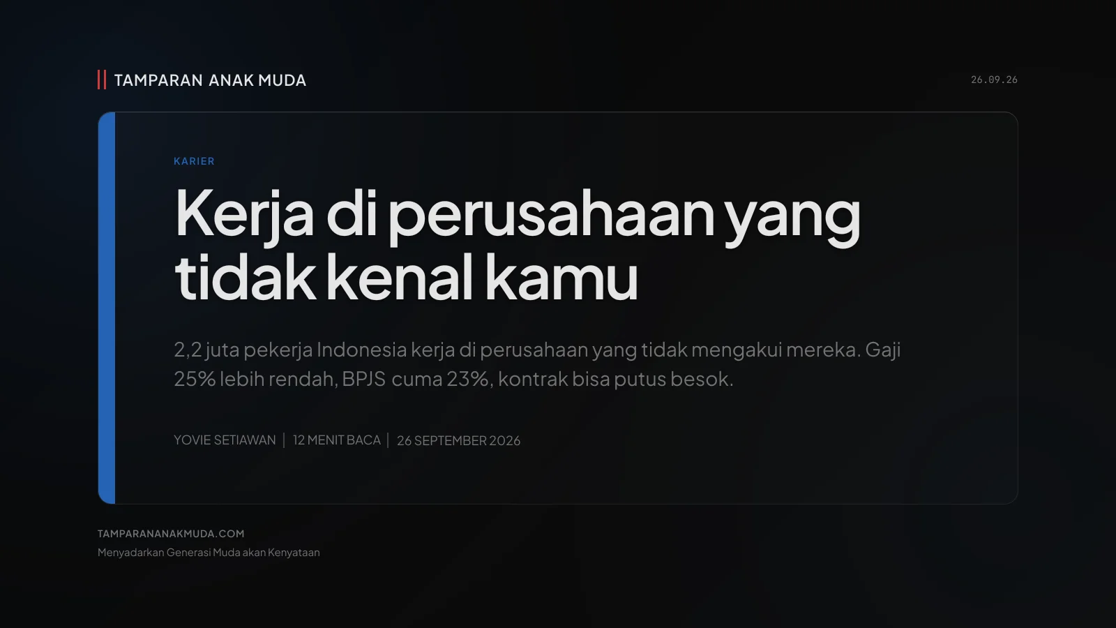Outsourcing Bukan Karier, Kamu Bisa Diganti Besok