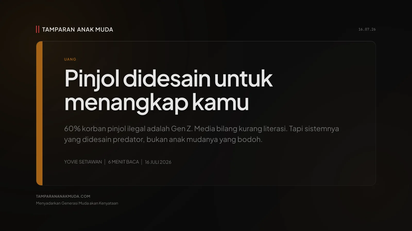 Pinjol Bukan Salah Kamu, Itu Sistem yang Didesain untuk Menangkap