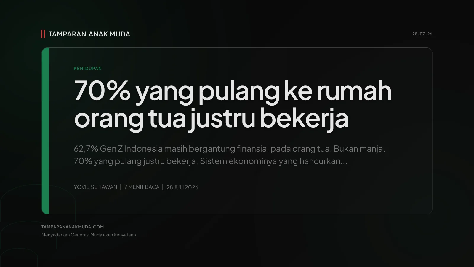 Pulang ke Rumah Bukan Gagal Terbang, Sistem yang Hancurkan Landasannya