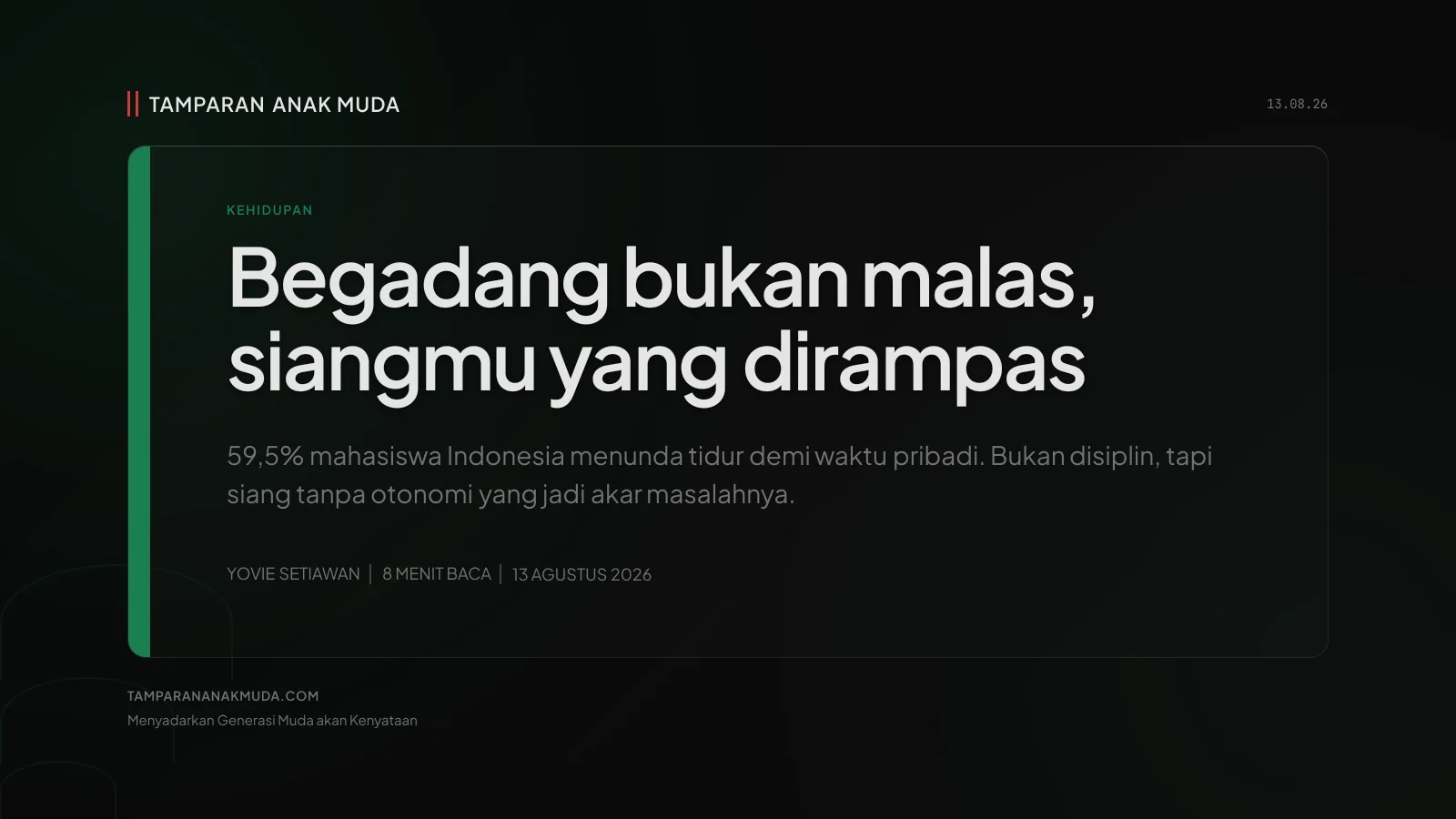 Revenge Bedtime Procrastination: Bukan Malas Tidur, Siang yang Dirampas