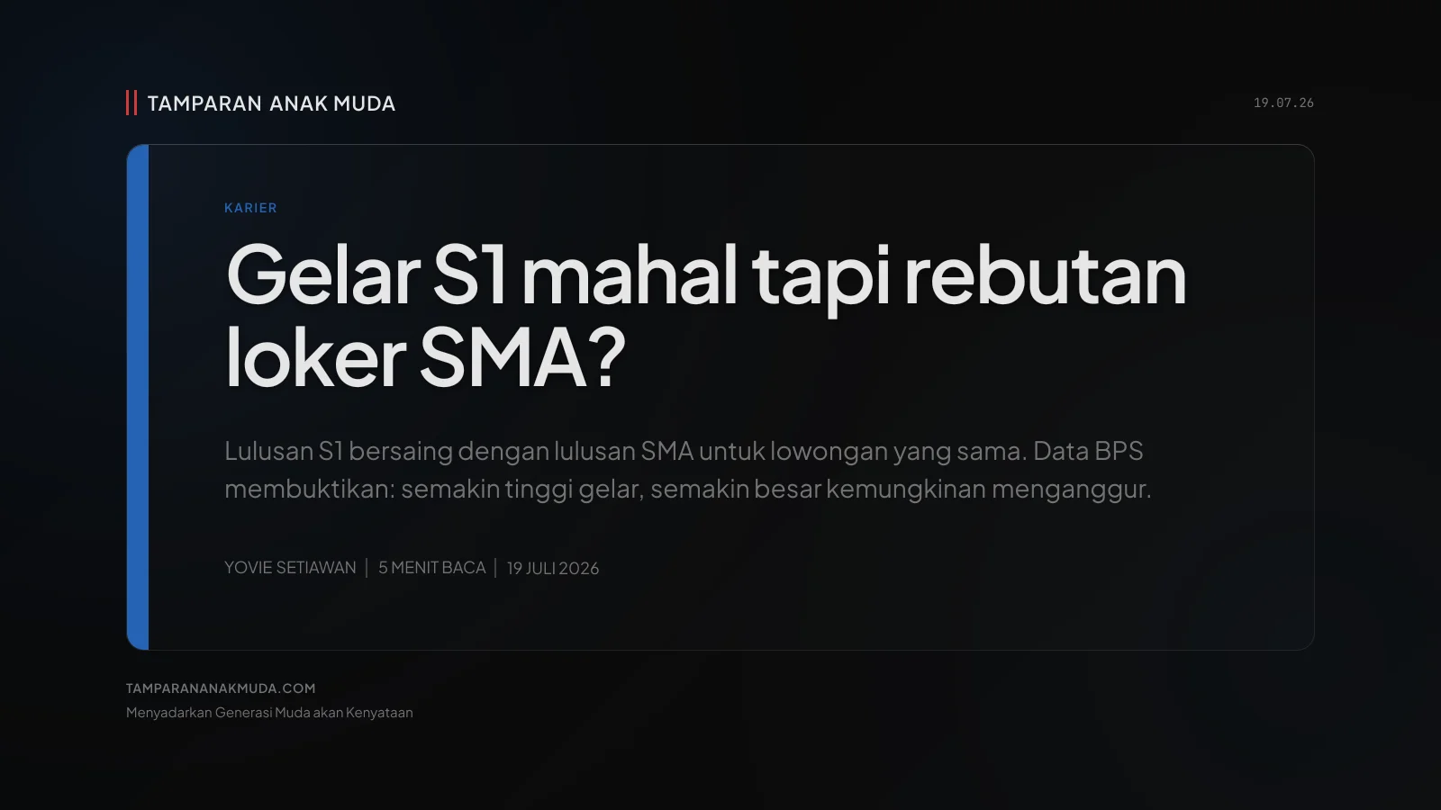 S1 Rebutan Loker SMK: Pendidikan Tinggi Jadi Trap