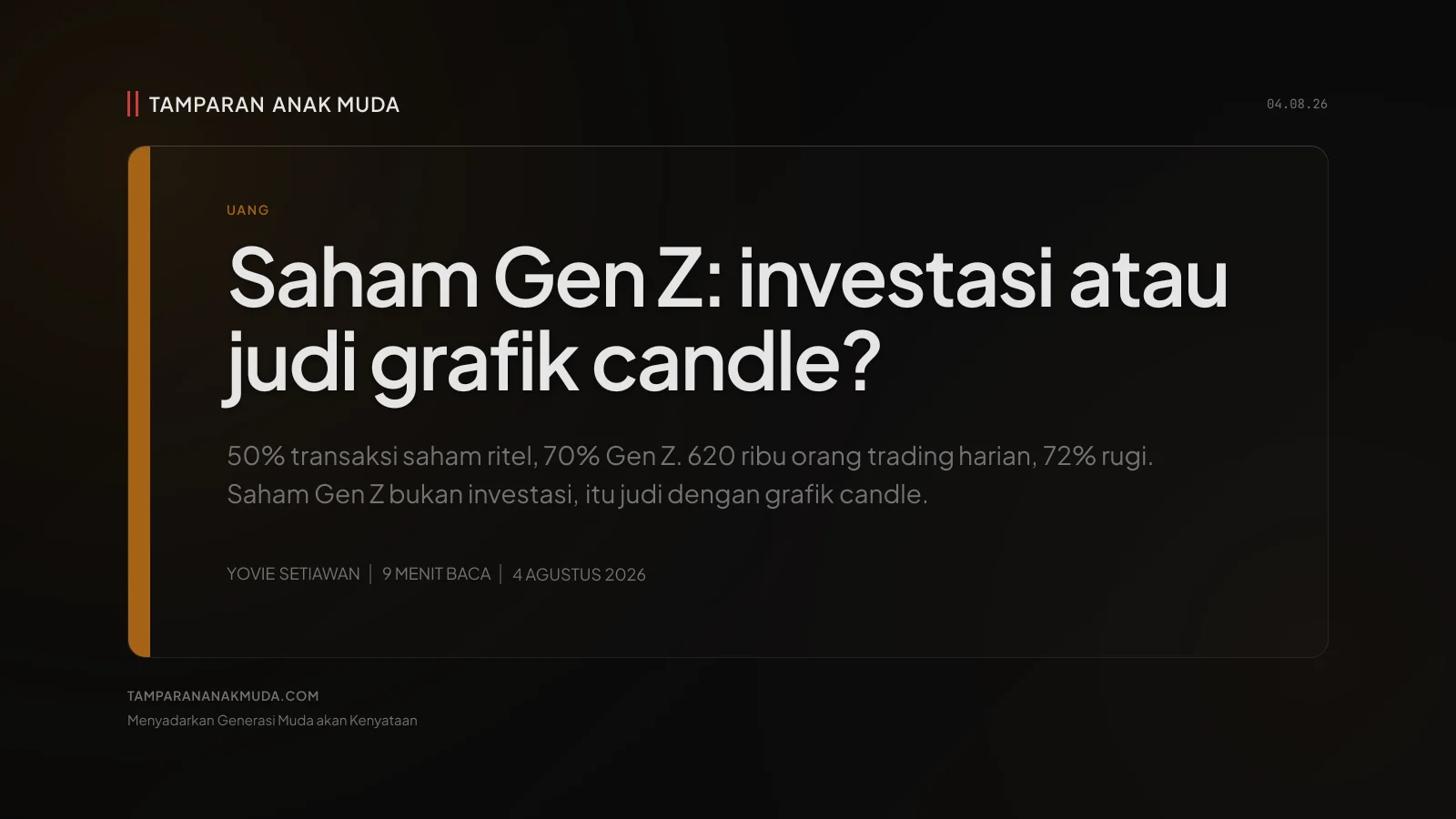 Saham Gen Z: Bukan Investasi, Judi dengan Grafik Candle