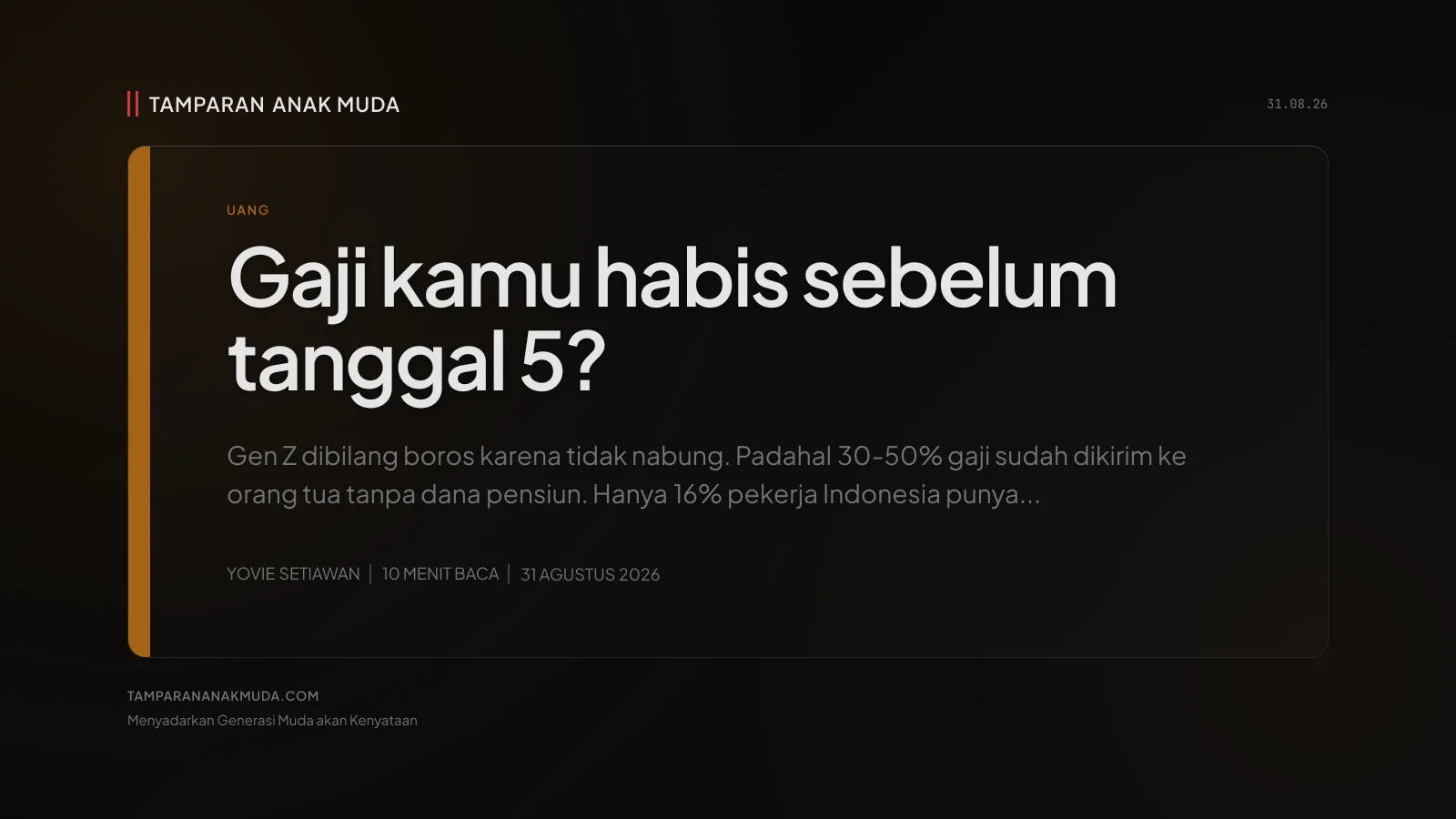Sandwich Generation Gen Z: Bukan Boros, Gaji yang Dibagi untuk Orang Tua