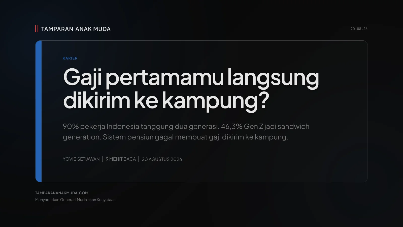 Sandwich Generation Gen Z: Bukan Tidak Ambisius, Gaji yang Langsung Dikirim ke Kampung