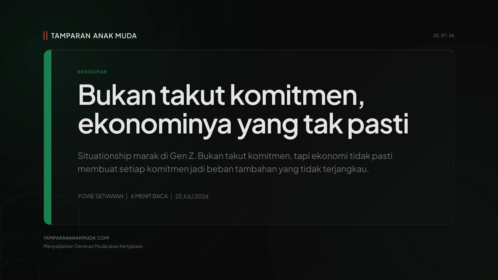 Situationship Bukan Takut Komitmen, Ekonomi yang Bikin Beban
