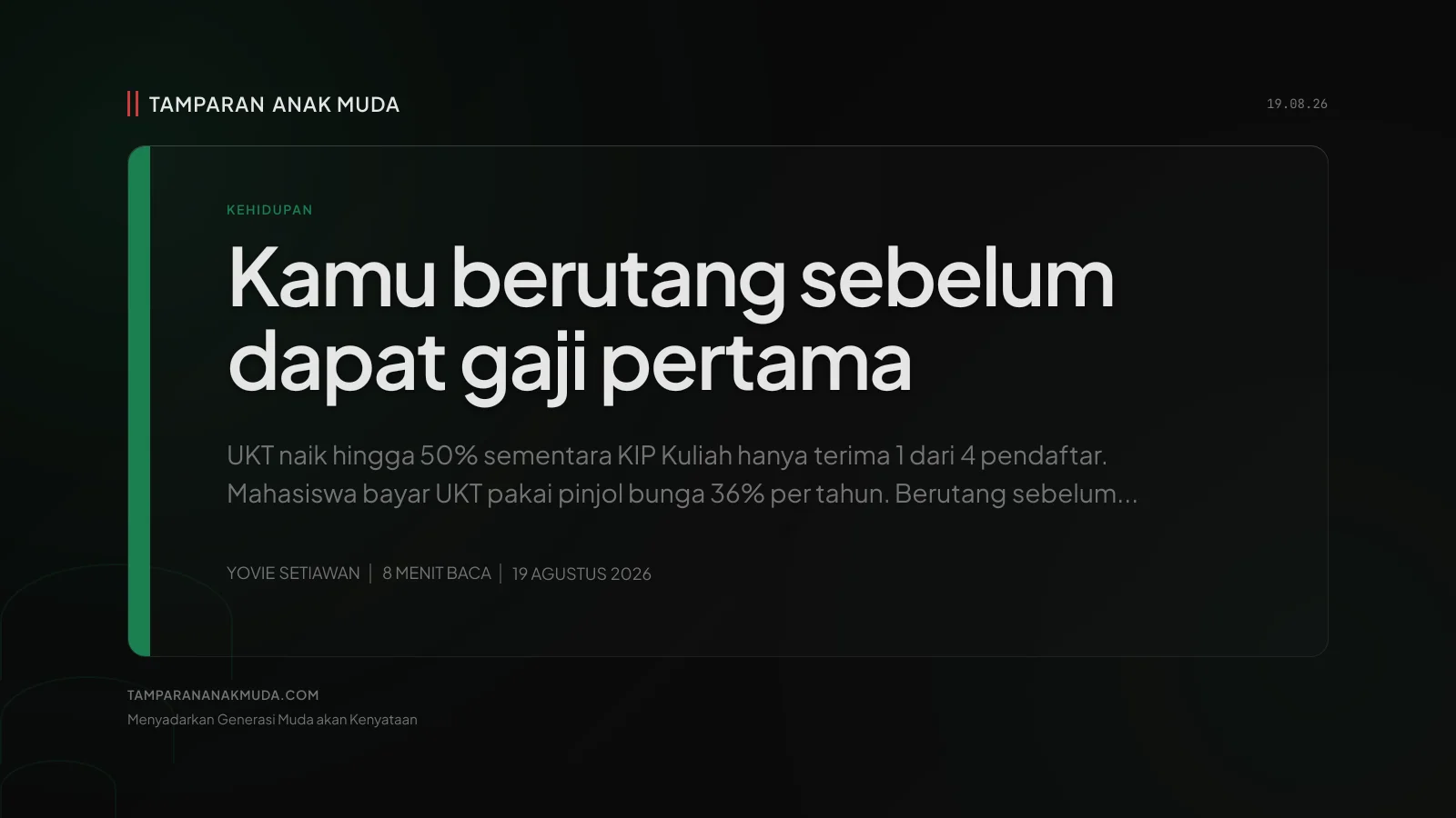 UKT Naik 50%: Bukan Investasi Pendidikan, Utang Sebelum Kerja