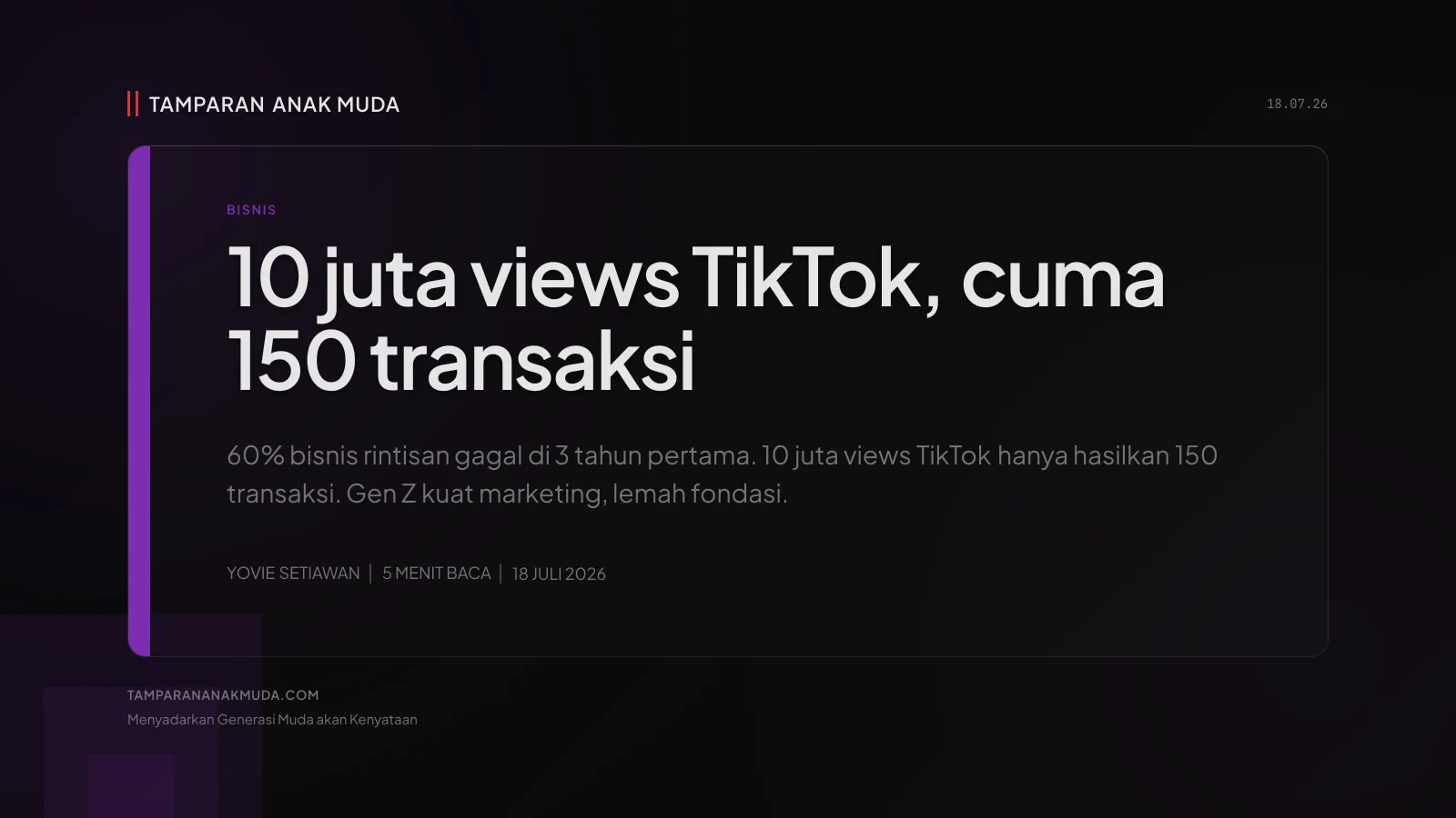 Viral Bukan Bisnis: Kenapa Bisnis Gen Z Cepat Mati