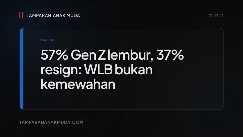 57% Gen Z Lembur, 37% Resign: Work-Life Balance Bukan Permintaan, Syarat Bertahan