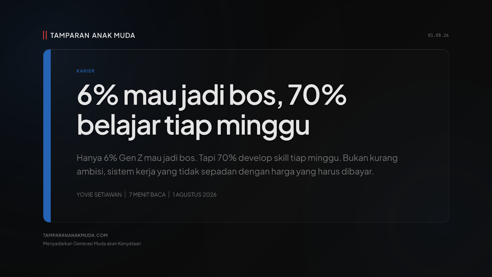 6% Ingin Jadi Bos: Bukan Gen Z Kurang Ambisi, Sistemnya