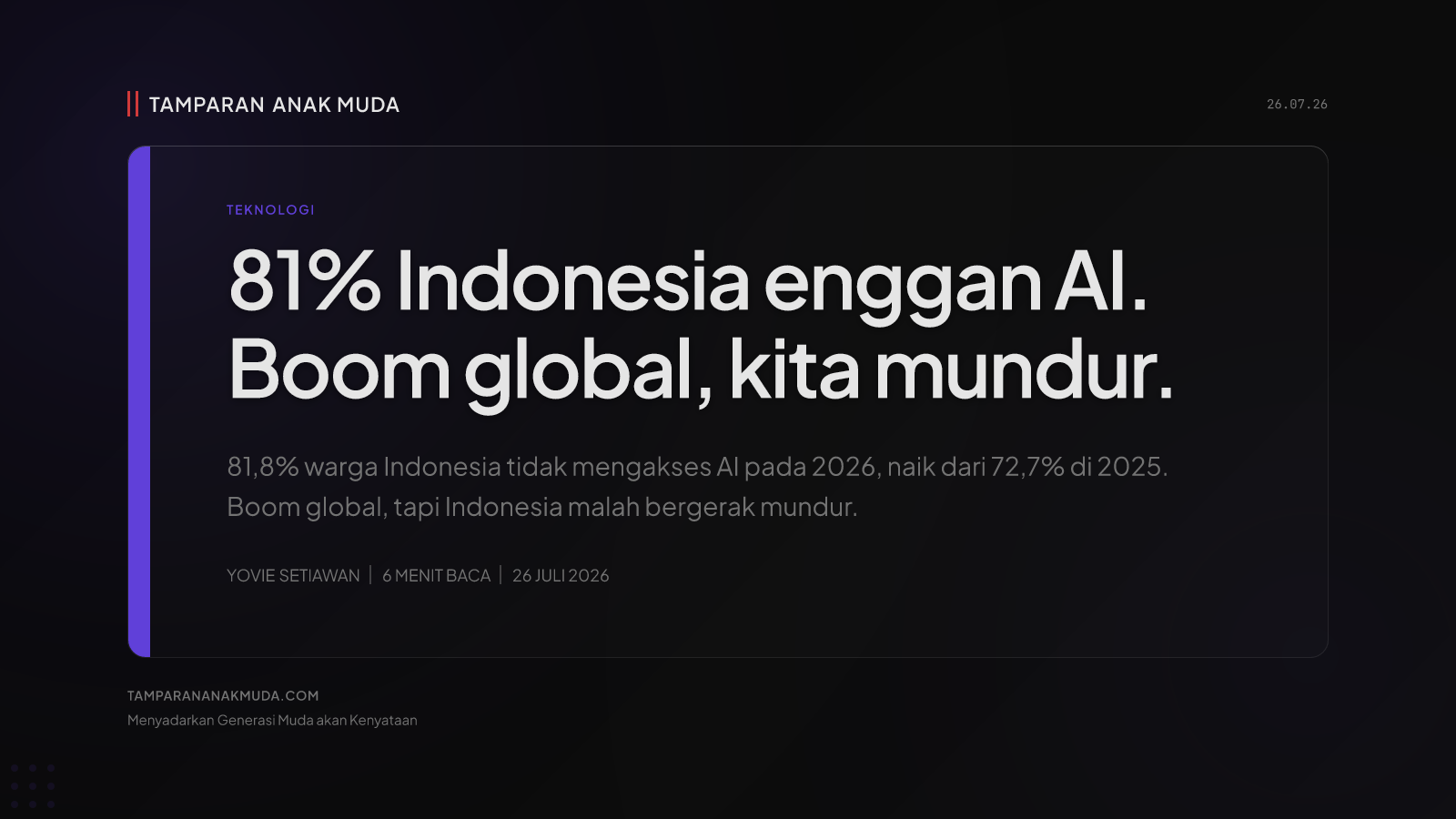 81% Enggan Pakai AI: Boom Global, Tapi Indonesia Malah Mundur