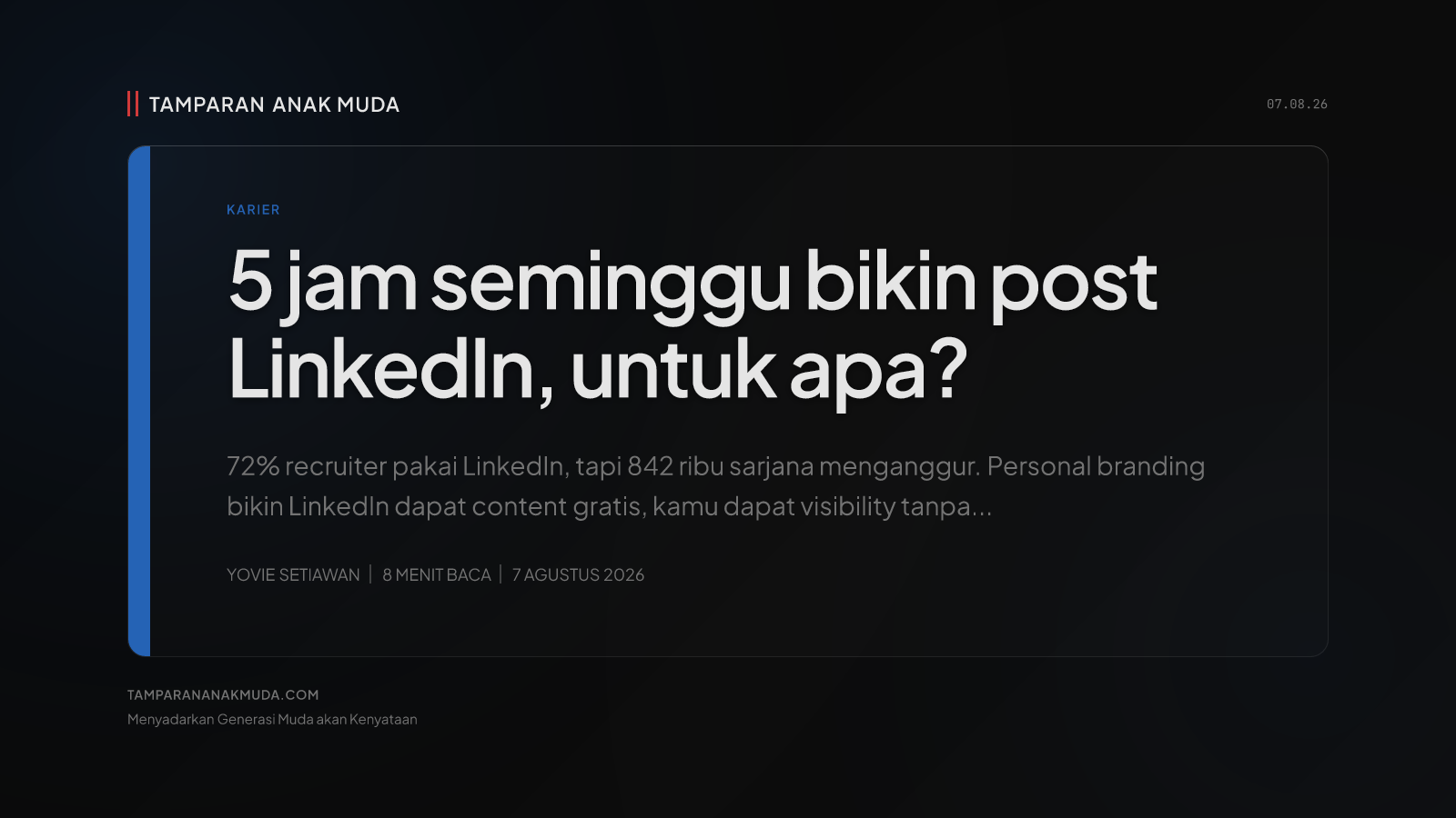 Personal Branding Bukan Karier, Itu Kerja Gratis untuk Platform